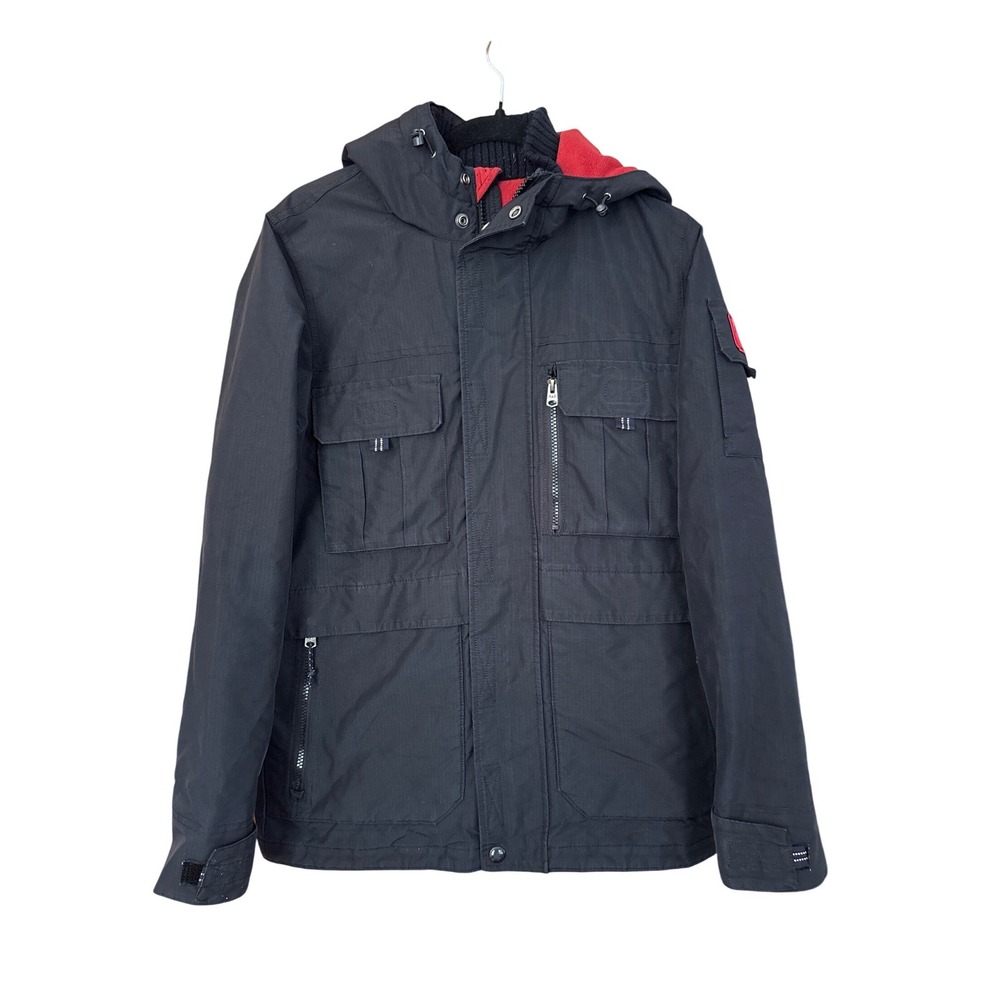 Abercrombie & Fitch Field Jacket Men Black Hooded Insulated Ripstop SIZE Small